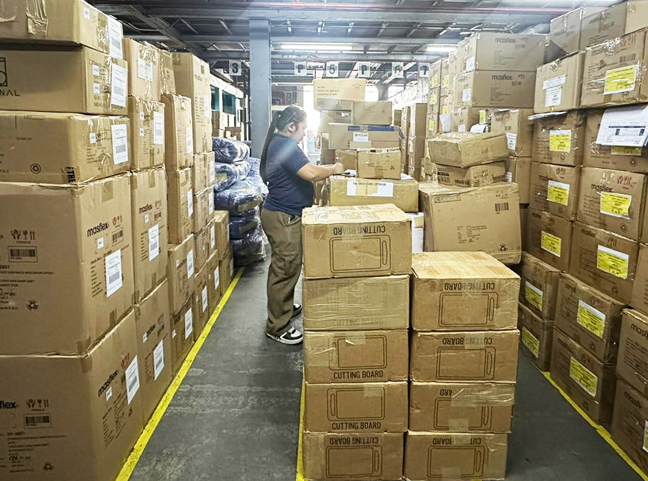 Warehouse stacked goods