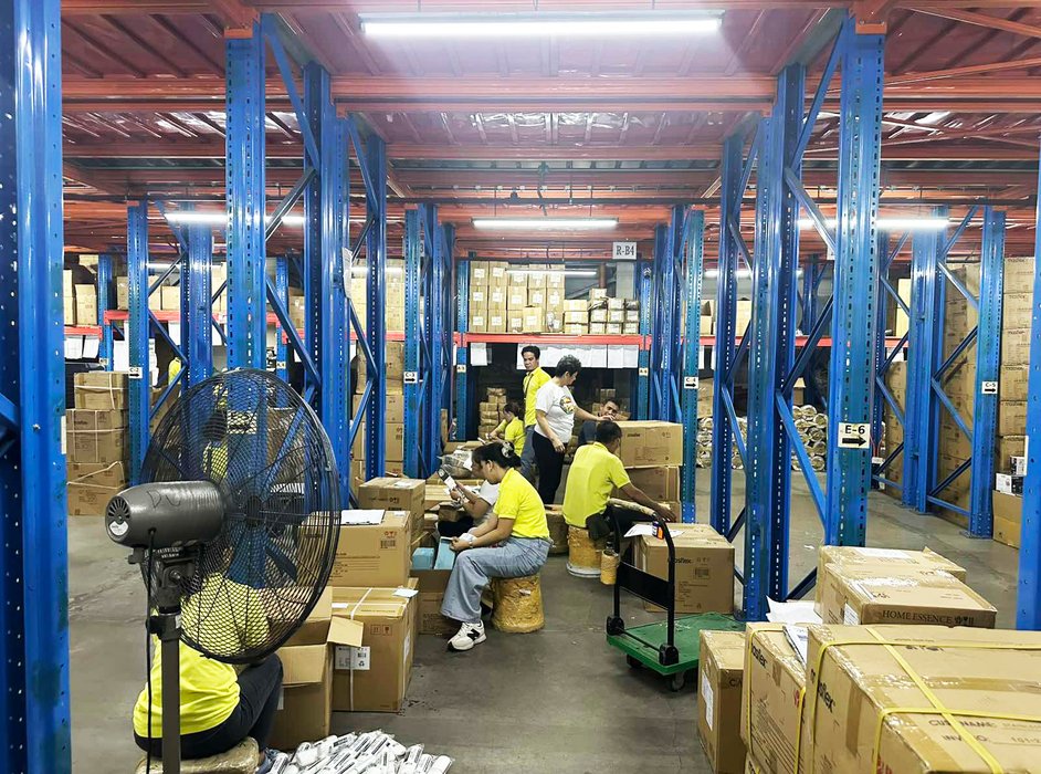Warehouse team at work