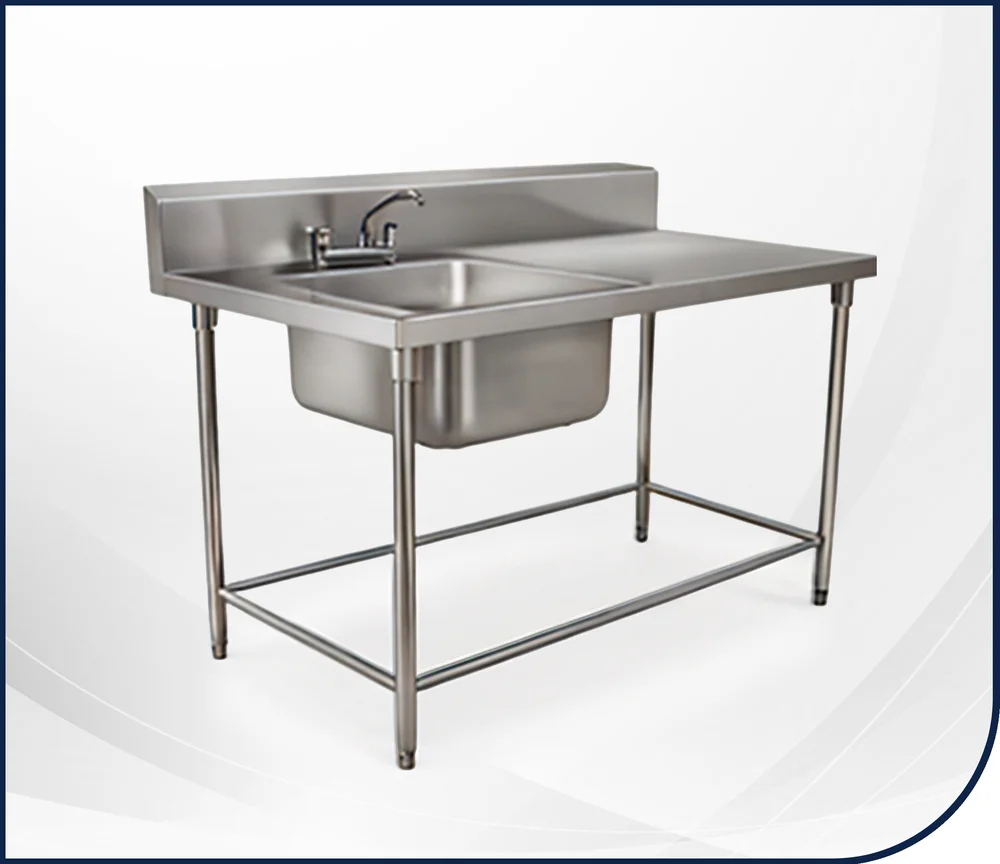 Sink Table with Cross Bracing